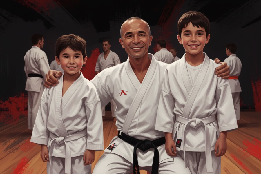 Sensei Aguiar with young students